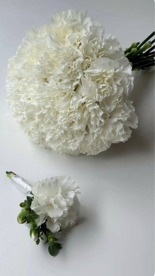 Dianthus bouquet and boutonniere